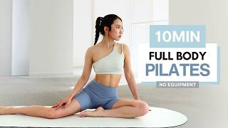 10min FULL BODY PILATES WORKOUT — Tone Arms, Abs, Glutes & Thighs (No Equipment)