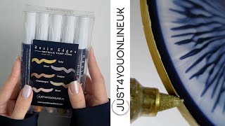 Resin Art Metallic Paint Pens | Gold, Silver, Copper, Champagne, Blush | Just4youonlineUK