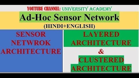 SENSOR NETWROK ARCHITECTURE: LAYERED & CLUSTERED