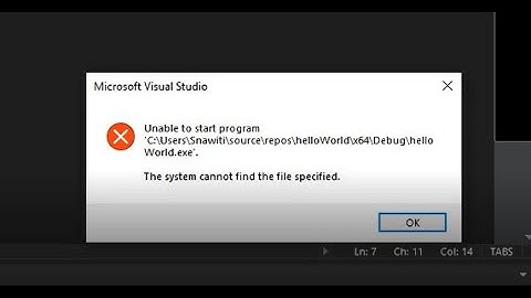 The system cannot find the file specified visual studio c#