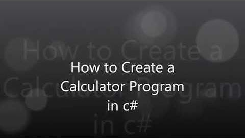 a calculator program in c#