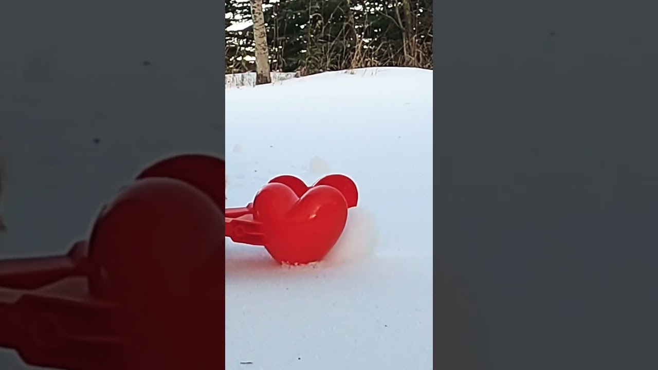 Winter in Canada 🇨🇦 Cutest heart snowball maker toy. Satisfying snow video.