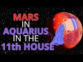 Mars in Aquarius in the 11th House for Aries Asc in Vedic Astrology | Aries Lagnesha in 11th House