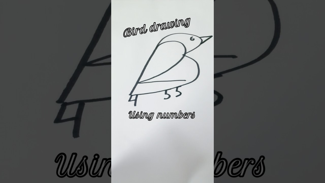 How to draw a bird using numbers 1-7 #shorts