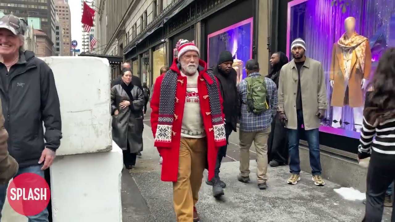 Arnold Schwarzenegger Pets A Horse On “Man With The Bag” Set In New York City