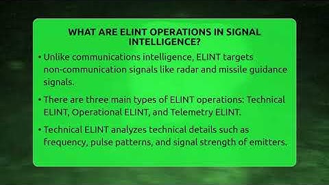 What Are ELINT Operations In Signal Intelligence? - Tactical Warfare Experts