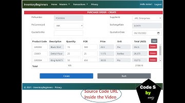 Advance Master Detail CRUD in MVC ASP.NET CORE 6 using EFCORE - Purchase Order form