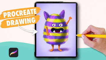 Draw with me a Halloween monster in Procreate - Digital Art on iPad illustration