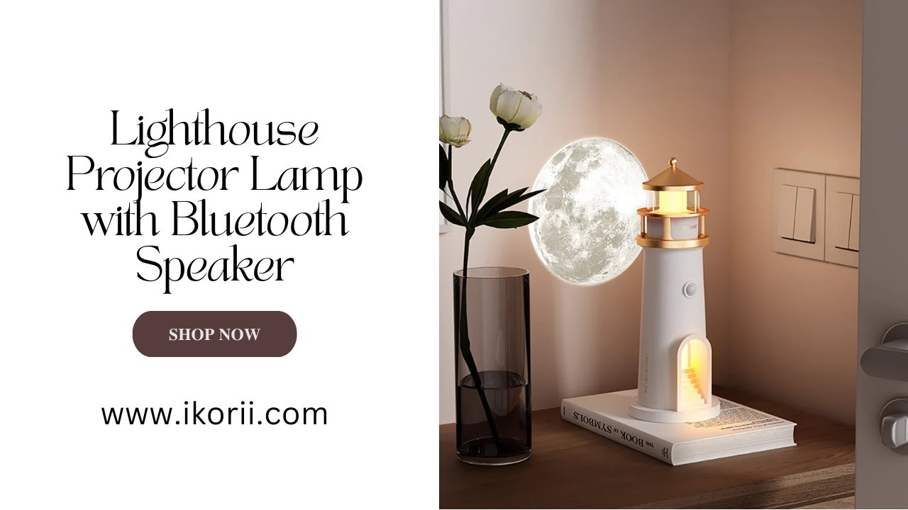 Lighthouse Projector Lamp with Bluetooth Speaker