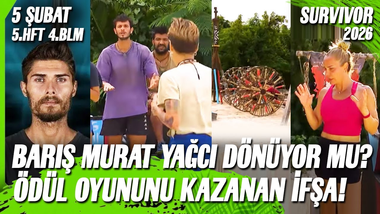 SURVIVOR 2026 TV8 CANLI YAYIN ÖDÜL OYUNU KAZANAN İFŞA BARIŞ GERİ DÖNÜYOR 5. HAFTA 4. BÖLÜM 5 ŞUBAT