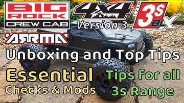 Arrma Big Rock 3s BLX v3 Unboxing and Top Tips. Essential checks, Granite, Typhon, Senton, Vorteks