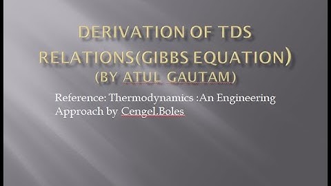 Derivation of TdS relations using basics of thermodynamics.