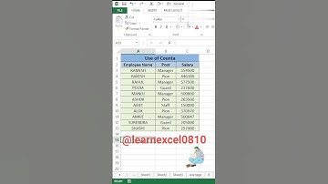 counta function in excel  @LearnExcel0810
