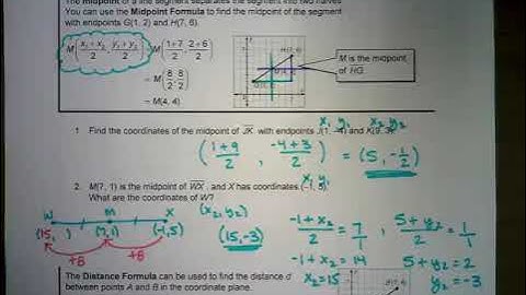 Lesson 5 5 Midpoint and Distance Formulas