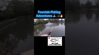 Fountain Fishing Adventures ⛲️ 🎣🔥 #fyp #bassfishing #loveoffishing #autumn #fishing #pondfishing