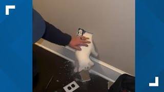 Smith County firefighters rescue cat stuck in wall