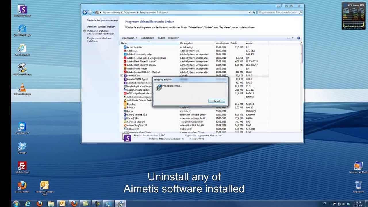 Aimetis Symphony: Uninstallation Video Tutorial (english)