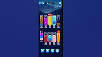 water sort colour level 36 walkthroug 😘