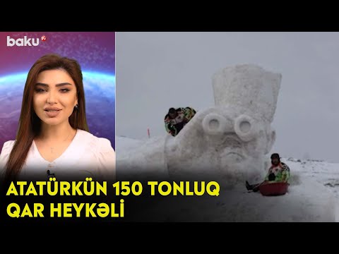 Atatürkün 150 tonluq qar heykəli - Maraqlı Anlar