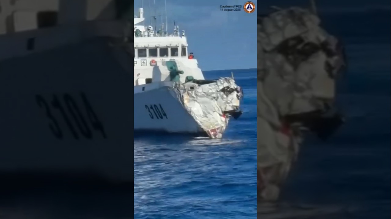 Corvetta GC cinese Nanyu (3104) dopo l'impatto con il CT Guilin (164) della PLAN.🇨🇳