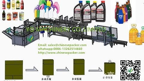 5L edible oil square bottle packing machines carton erector drop type packer sealer system