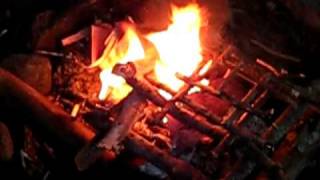 Flint Fire starting with Birch bark in the Adirondacks Floodwood Loop