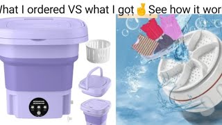 🥳Portable washing machine🎉What I ordered VS what I got😳See how it works