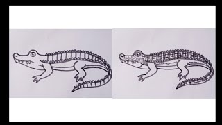 How to draw a Crocodile||Easy step by step||Crocodile drawing for  beginners.