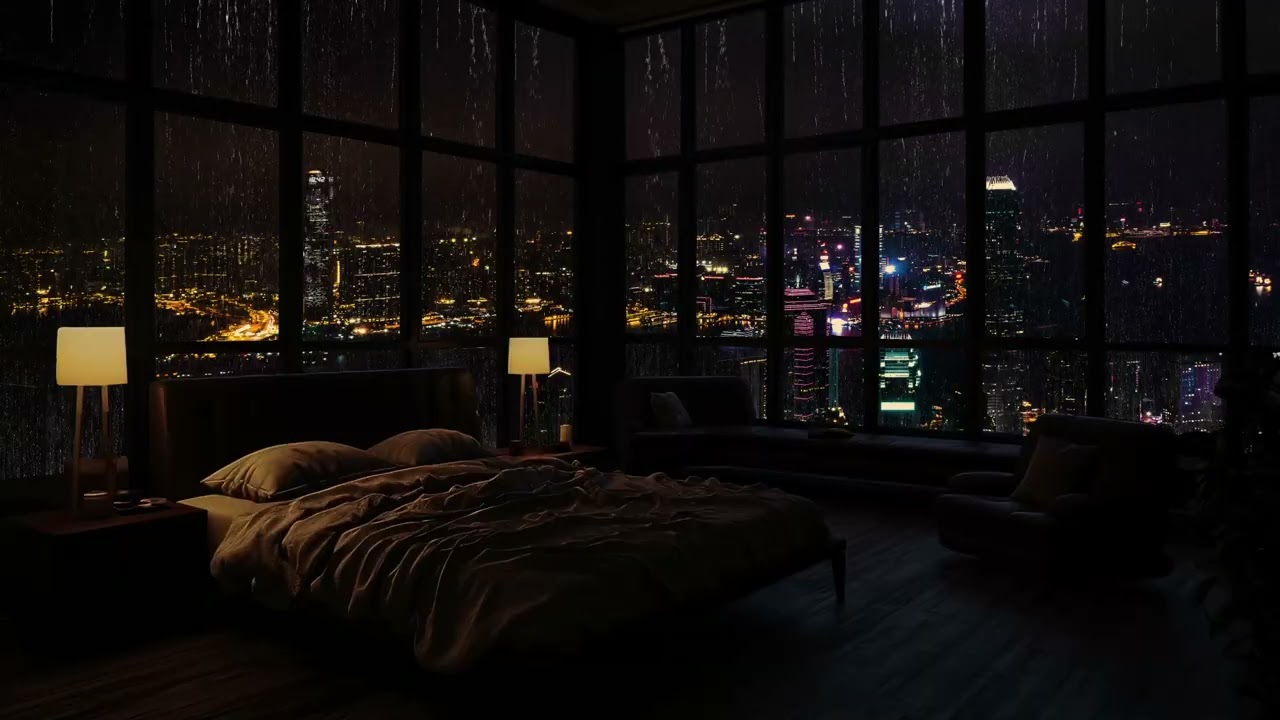 Regennacht-Komfort 🌙 Entspannende Regengeräusche am Fenster für tiefen Schlaf