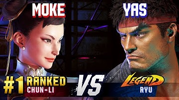 SF6 ▰ MOKE (#1 Ranked Chun-Li) vs YAS (Ryu) ▰ High Level Gameplay