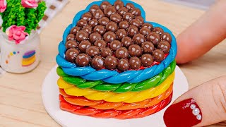 Amazing Rainbow Cake Decorating Ideas |  Melting Chocolate Mini Rainbow Cake Easy Recipes