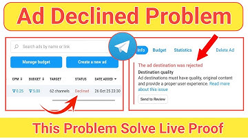 The ad destination was rejected problem || Telegram ad declined problem solve || Telegram add