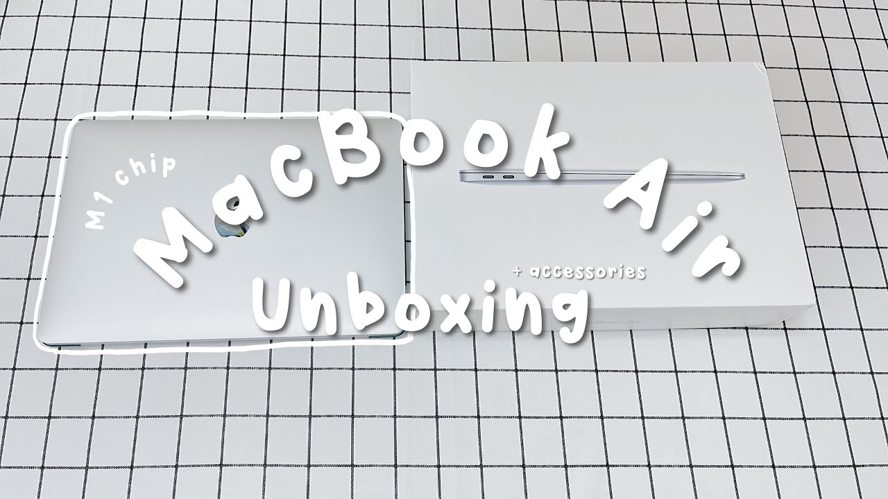 ☁️macbook air (silver) m1 chip unboxing | setup + accessories 🌱
