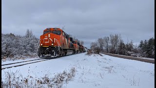 4K. Chasing CN M323 on a snowy afternoon