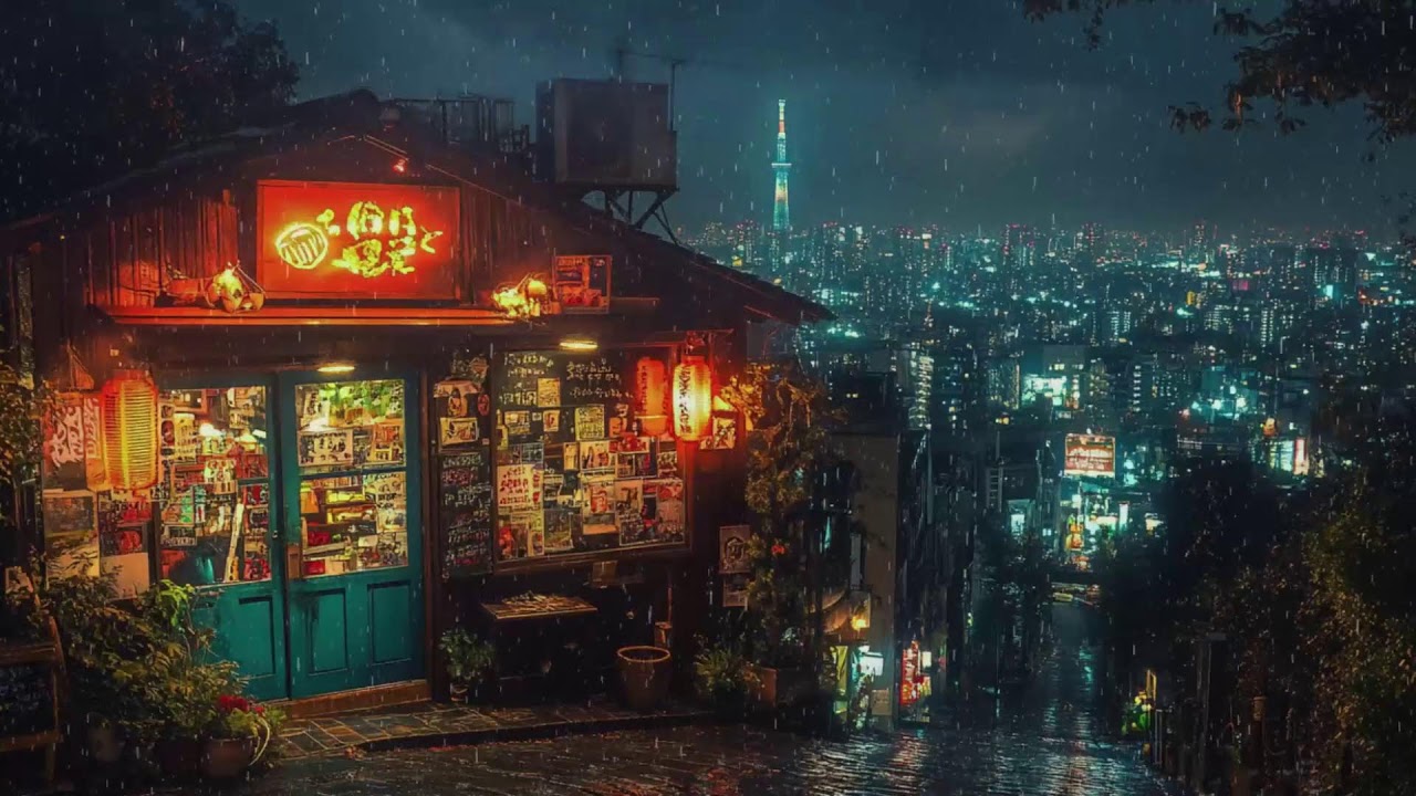 After Midnight Rain in a Hidden Tokyo Alley | Warm Japanese Lo-fi for Focus & Relax | 4K