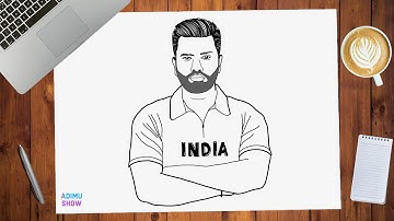 How To Draw Rohit Sharma Step by Step