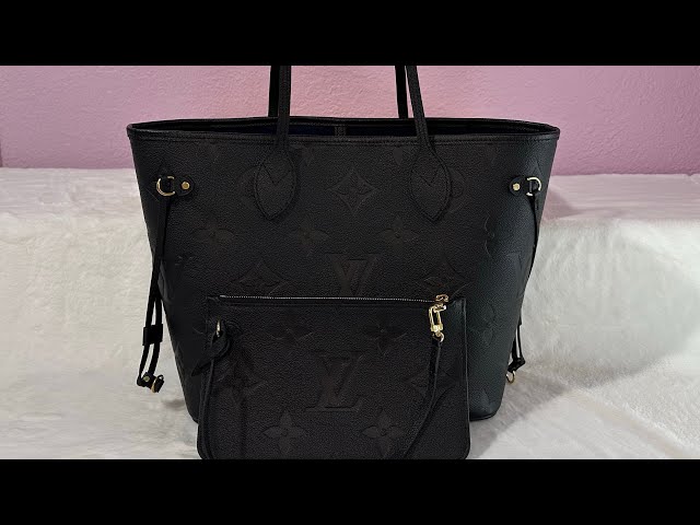 I bought the new Neverfull MM in Empreinte Leather in the color cream. Love  it so much and wanted to share 🧡. I also adore the included pochette so  much 😊 : r/Louisvuitton