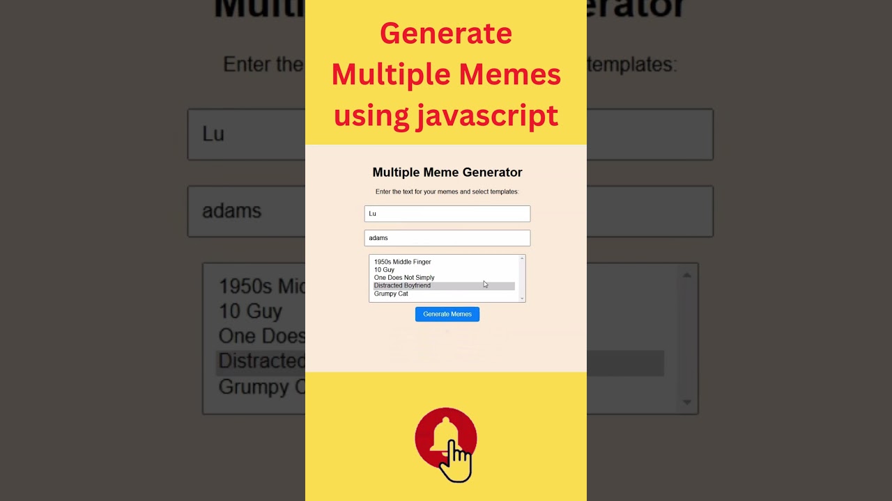 create memes using javascript with api
