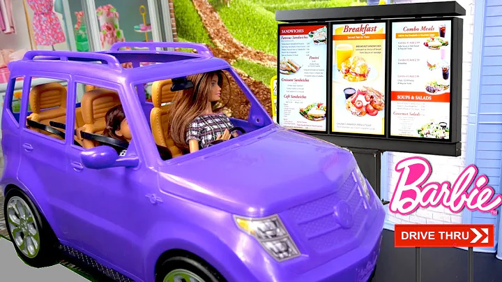 Barbie Doll Family Morning Routine Drive Thru Pret...