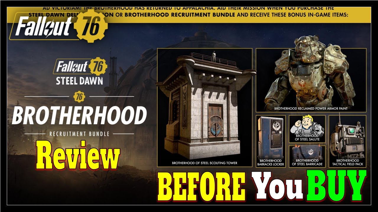 Fallout 76 Brotherhood Recruitment (Bundle Before You Buy) YouTube