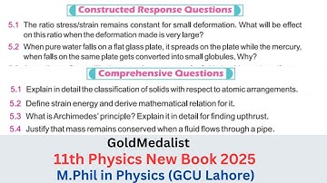 Constructed Response And Comprehensive Questions | Chapter 5 Solids and Fluid Dynamics | 11Th Class