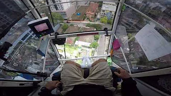 Tower crane driving operator view