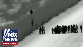 Border patrol agents in yuma, arizona apprehend a group of over 100
central americans who illegally scaled the wall. fox news channel
(fnc) is 24-ho...