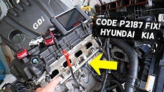 HYUNDAI KIA GDI CODE P2187 SYSTEM TOO LEAN BANK 1 FIX, GDI 1.6 1.8 2.0 2.4 2.5