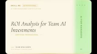 AI for Managers: ROI Analysis for Team AI Investments