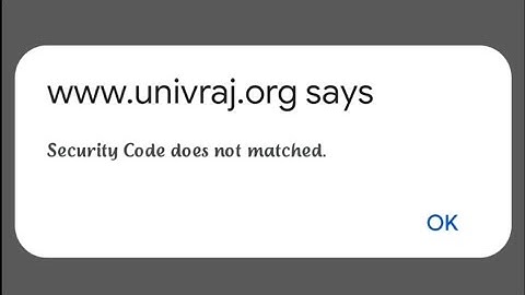 Rajasthan University Exam Form Website Error || Security Code does not match Error Uniraj.org ||