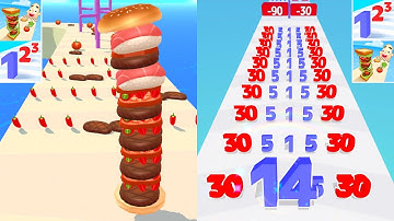 ✅ Sandwich Runner Vs Number Master All Level Gameplay Android,iOS