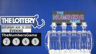 Evening Numbers Game Drawing: Saturday, August 22, 2020