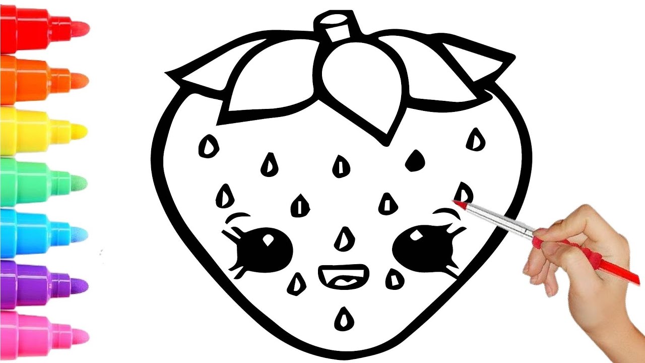 how-to-draw-strawberry-and-color-rainbow-fun-for-kids-learn-to-draw-and