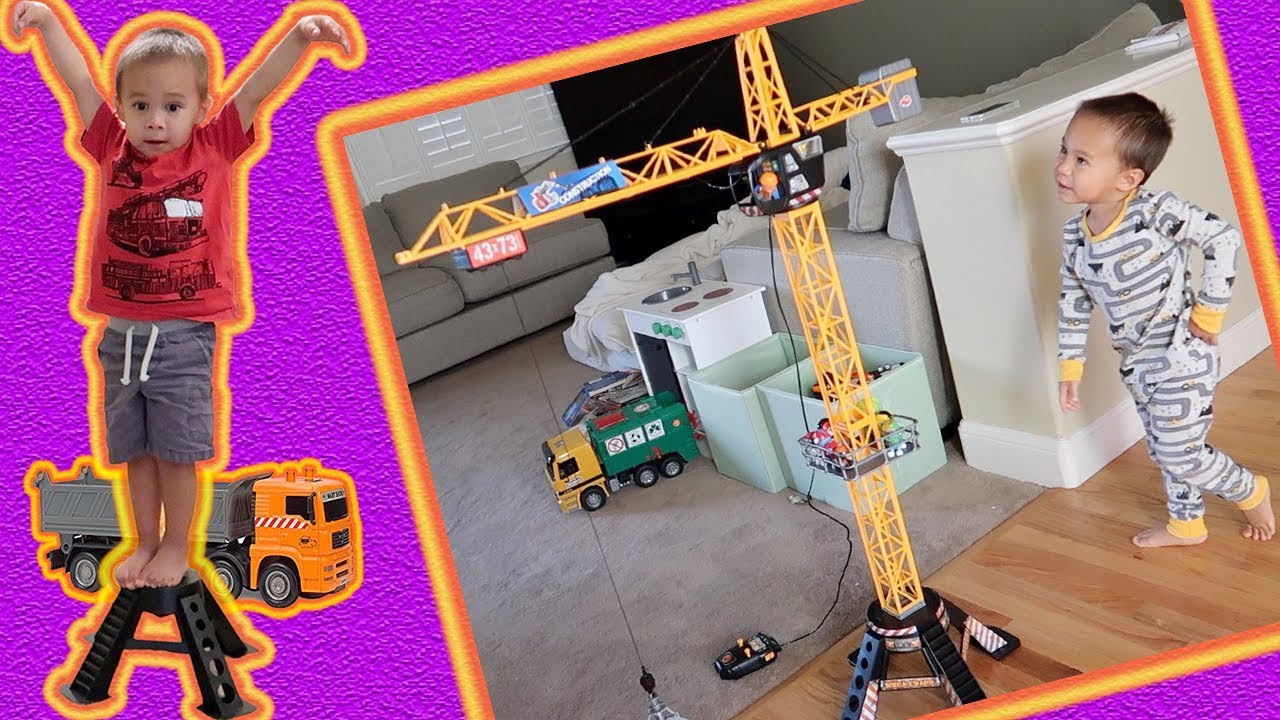 Mega Crane Toy Unboxing Dickie Toys Tower Crane Set Tonka Crane